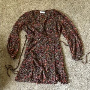 Urban Outfitters Red and Green Floral Fabric